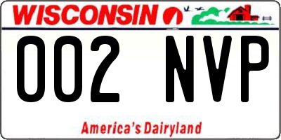 WI license plate 002NVP