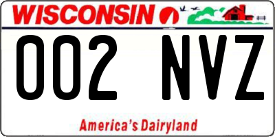 WI license plate 002NVZ