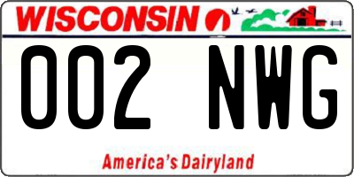 WI license plate 002NWG