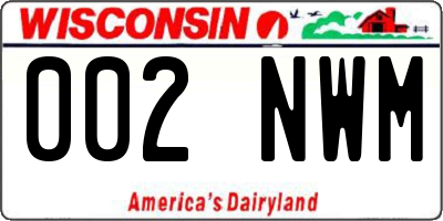 WI license plate 002NWM