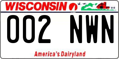 WI license plate 002NWN