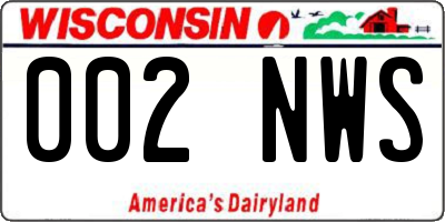 WI license plate 002NWS