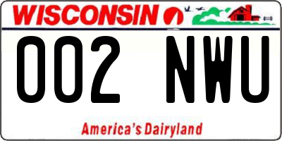 WI license plate 002NWU