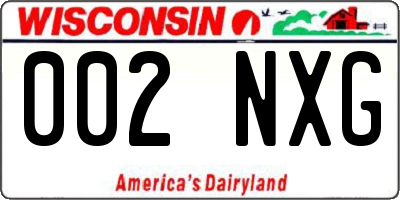 WI license plate 002NXG