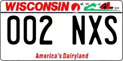 WI license plate 002NXS