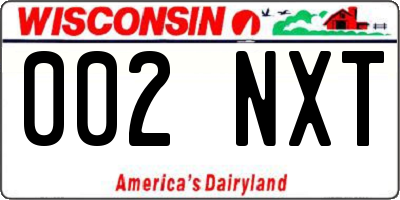 WI license plate 002NXT