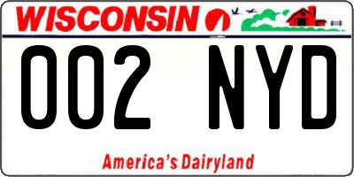 WI license plate 002NYD