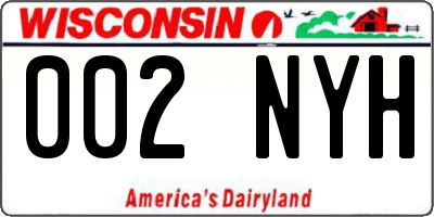 WI license plate 002NYH
