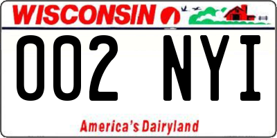 WI license plate 002NYI