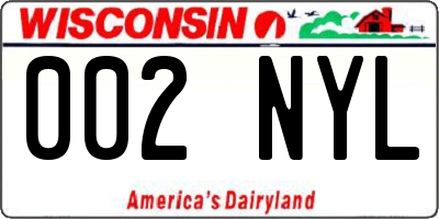 WI license plate 002NYL