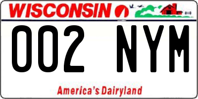 WI license plate 002NYM