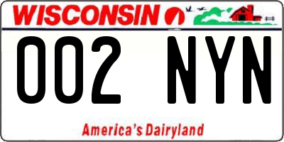 WI license plate 002NYN