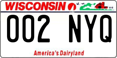 WI license plate 002NYQ