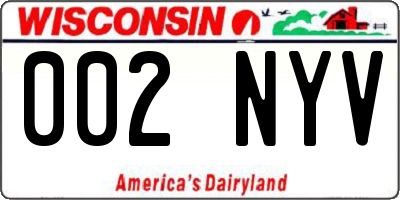 WI license plate 002NYV
