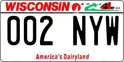 WI license plate 002NYW