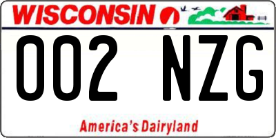 WI license plate 002NZG