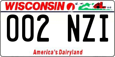 WI license plate 002NZI