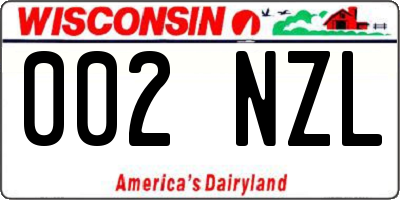 WI license plate 002NZL