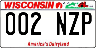 WI license plate 002NZP