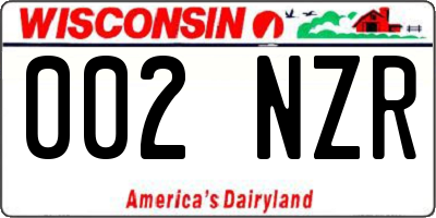 WI license plate 002NZR