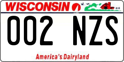 WI license plate 002NZS