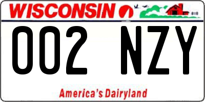 WI license plate 002NZY