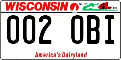 WI license plate 002OBI