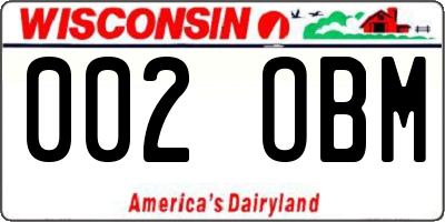 WI license plate 002OBM
