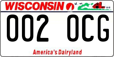 WI license plate 002OCG