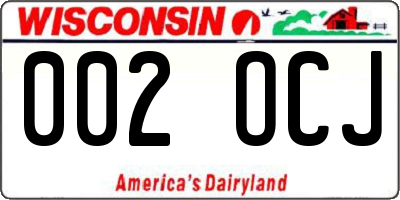 WI license plate 002OCJ