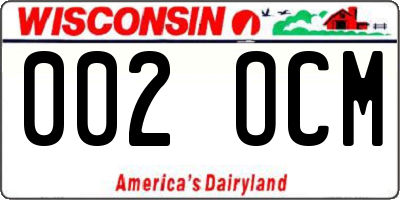 WI license plate 002OCM