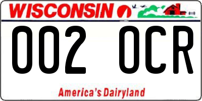 WI license plate 002OCR