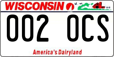 WI license plate 002OCS