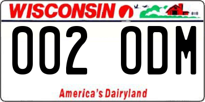 WI license plate 002ODM