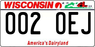 WI license plate 002OEJ