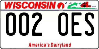 WI license plate 002OES