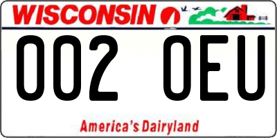 WI license plate 002OEU
