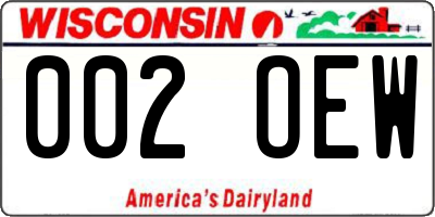 WI license plate 002OEW