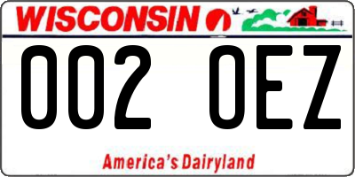 WI license plate 002OEZ