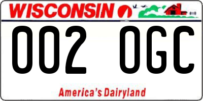 WI license plate 002OGC