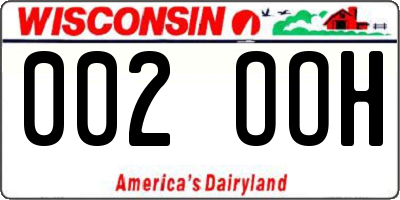 WI license plate 002OOH