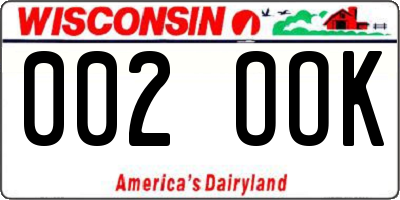 WI license plate 002OOK