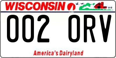 WI license plate 002ORV