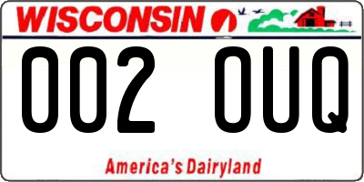 WI license plate 002OUQ