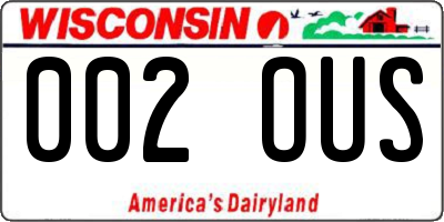 WI license plate 002OUS