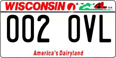 WI license plate 002OVL
