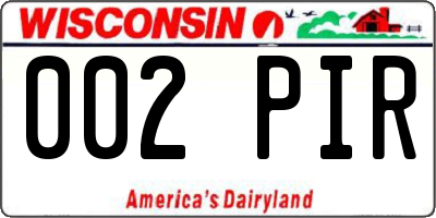 WI license plate 002PIR