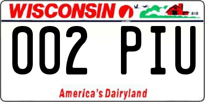 WI license plate 002PIU