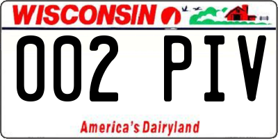 WI license plate 002PIV