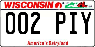 WI license plate 002PIY